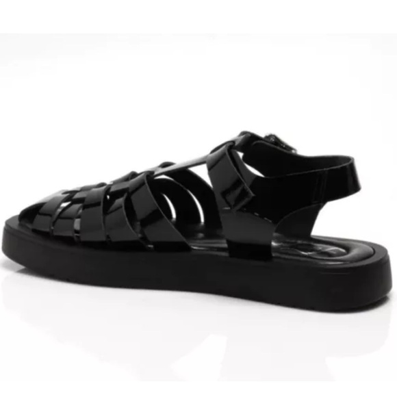Free People Finn Fisherman Platform Italian Leather Sandals in Black Size 38 - Picture 4 of 11